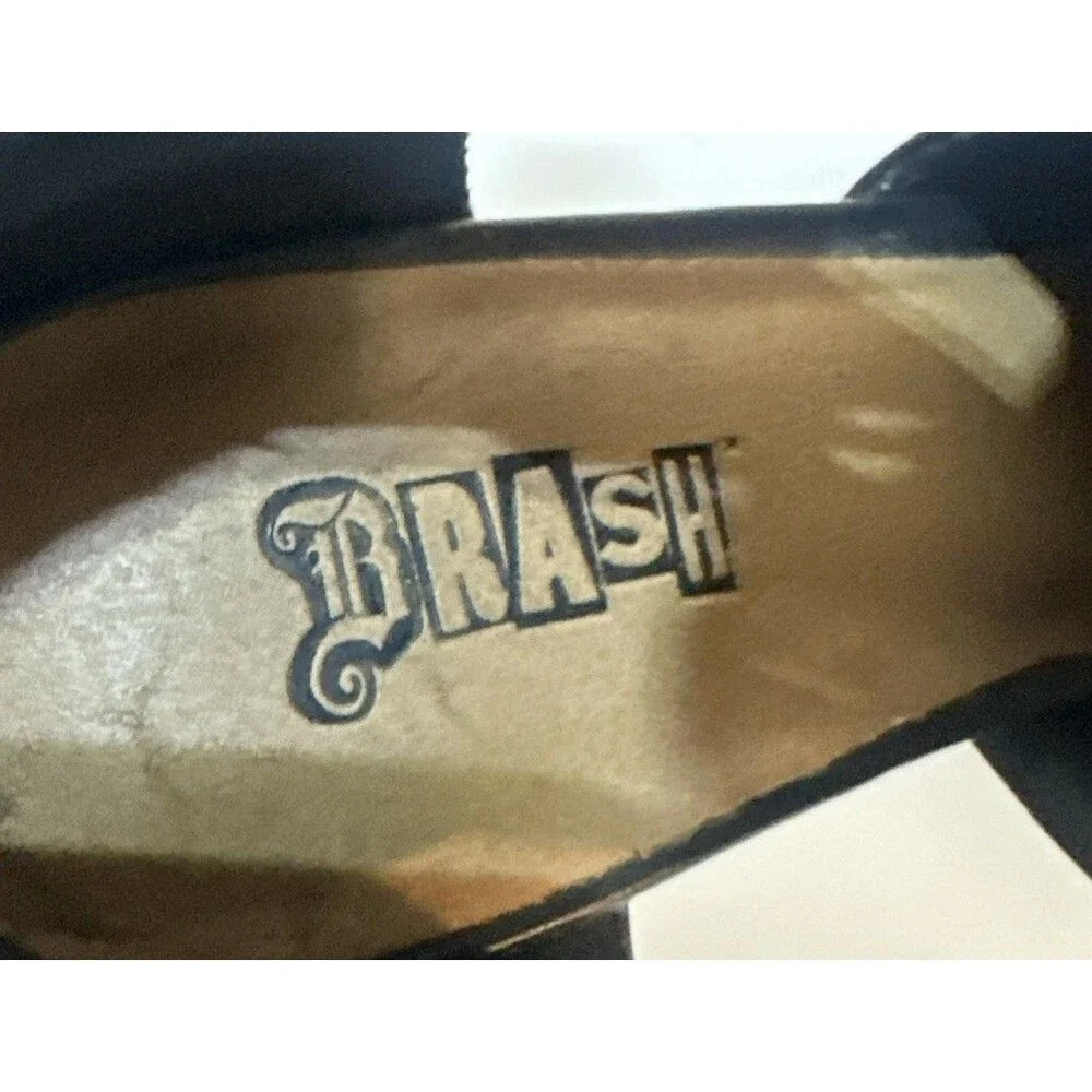 Brash Jayden Open Toe Bootie 4” Heels Black Faux Leather Size 9